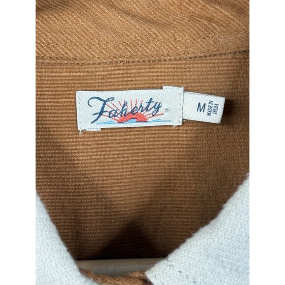 Faherty Daly Shirt Olivia Plaid Women’s Medium Flannel Tan Beige Button Up - Picture 4 of 16